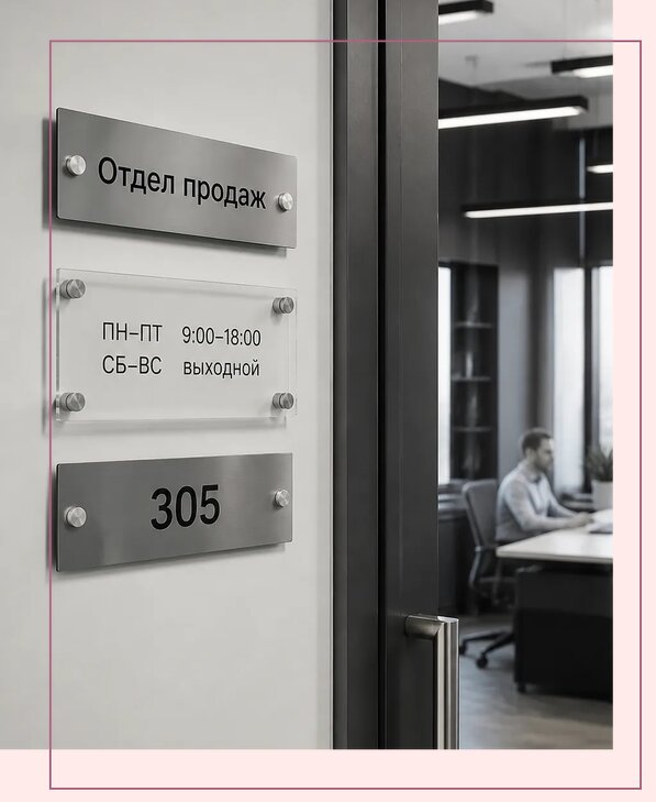 Офисные таблички на дверь в Дивногорске по цене от 4954 р. | Аванза-Двн